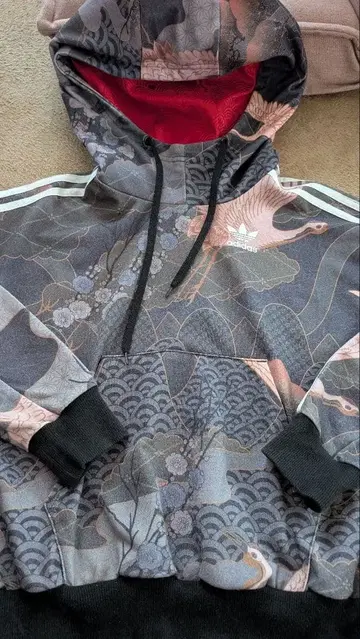 adidas RITA ORA 일본풍 패턴 후드티 S