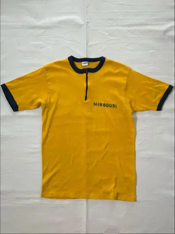 70s Champion USA제 하프 지퍼 링거 T셔츠