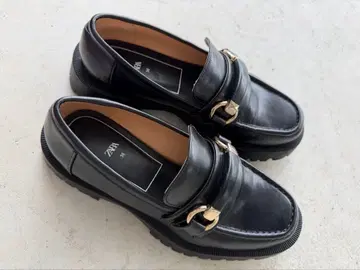 ZARA 비트 로퍼 통굽 블랙 36