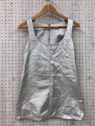 인디 시리즈 파티 구제 의류 H&M 메탈릭 실버 미니 원피스