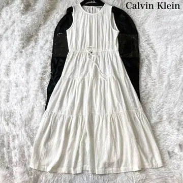 Calvin Klein 셔링 티어드 롱 원피스 10 사이즈