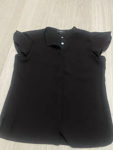 띠어리 블라우스 셔츠 반팔 블랙 프릴 소매 여성용 S