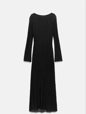 ZARA 레이스 백 오픈 미디 기장 원피스 긴팔 S 블랙