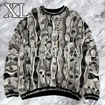 TUNDRA 툰드라 3D 니트 스웨터 입체 올 패턴 멀티 컬러 XL