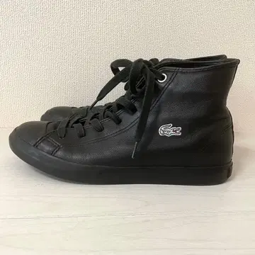 [ 새상품급 ] 라코스테 LACOSTE 하이컷 가죽 스니커즈 올 블랙