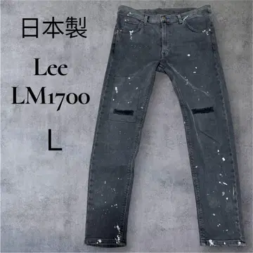 Lee LM1700 블랙 데님 L 데미지 페인트 가공 스트레치