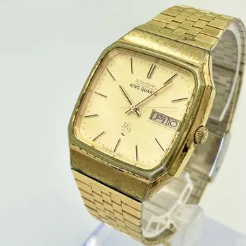 41 작동품 SEIKO 킹 쿼츠 데이데이트 손목시계 새상품 배터리 쿼츠