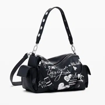 [ 미사용 ] Desigual 손글씨 낙서 프린트 볼링 숄더백