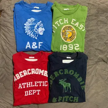 4장 세트 Abercrombie&Fitch 티셔츠 M.S 사이즈 자수