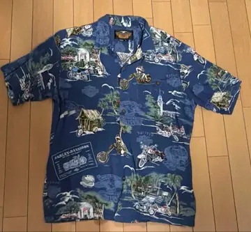 90s 할리데이비슨 하와이안 셔츠 하와이 제조 레이온