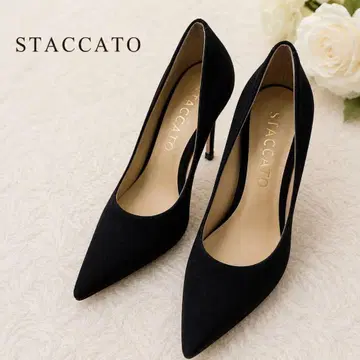 STACCATO 스틸레토 펌프스 블랙 핑힐 슬림 레그 22