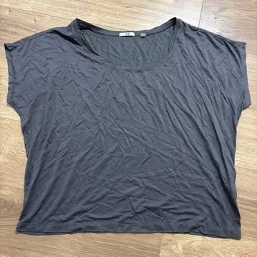 UNIQLO 슬리브리스 티셔츠 그레이 M 보송보송한 원단 여름 썸머
