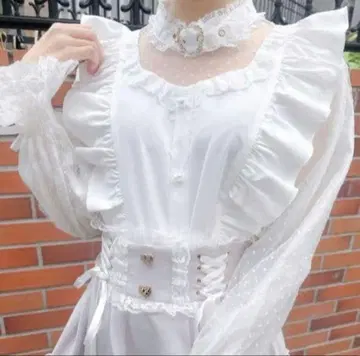 ROJITA 로지타 하트 버클 초커 블라우스