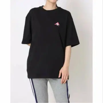 adidas 반팔 T셔츠 블랙 꽃무늬 백 프린트