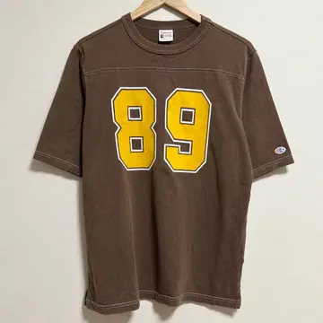 챔피온 champion 런택 넘버링 반팔 셔츠 브라운