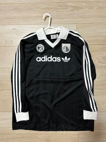 adidas 긴팔 피케 셔츠 블랙 화이트