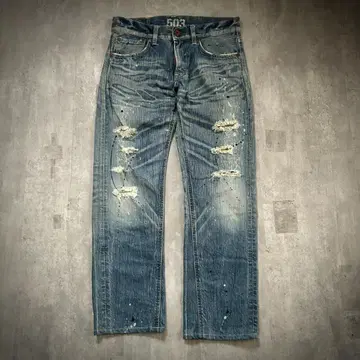 D384 단종 EDWIN 데님 팬츠 W30 y2k 보로 계열 00s
