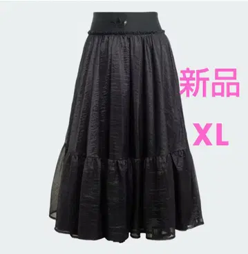새상품 adidas 허리 밴딩 샤샤 스커트 XL 블랙