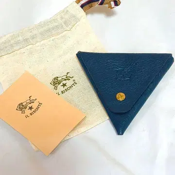 IL BISONTE 가죽 코인 케이스 네이비