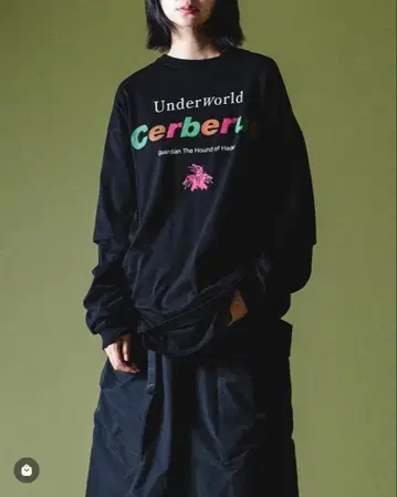 ESSAY Cerberus 프린트 롱 슬리브 티셔츠 블랙 3