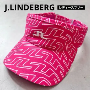 새상품급 J.LINDEBERG 제이 린드버그 선바이저 올 로고 무늬 골프