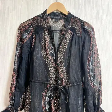 ALLSAINTS 올세인츠 올 패턴 시어 원피스 드레스 블랙