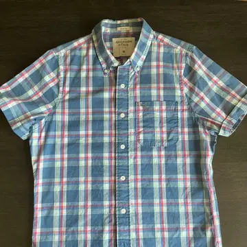 Abercrombie & Fitch 체크 무늬 반팔 셔츠 M