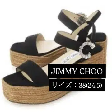 JIMMY CHOO 블랙 웨지 샌들