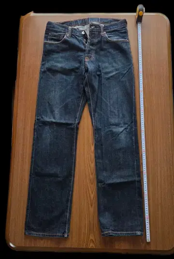 EVISU 데님 팬츠 빈티지 32 x 34 페인트