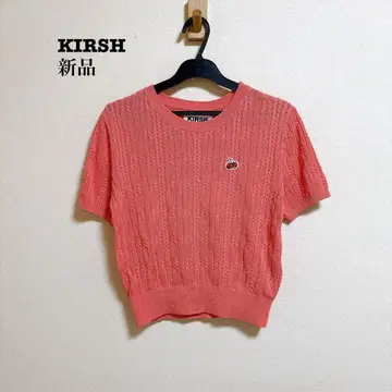 새상품 KIRSH 스몰 체리 케이블 크롭 니트