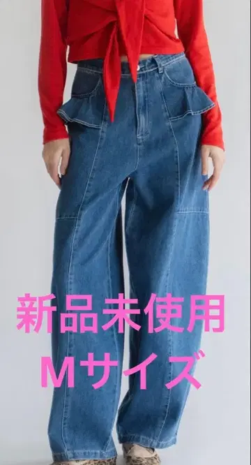 [ 완판템 ] willfully 프릴 포켓 데님 팬츠 M 클리오네 데님