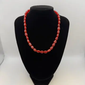 A70/ [ 파워스톤 ] 마노 목걸이 약42cm 클로징 SILVER