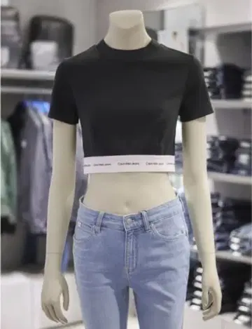 Calvin Klein Jeans 크롭T셔츠 블랙 XS