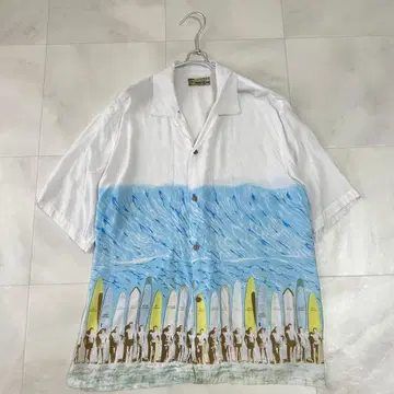 파파스 아일랜드 PAPAS 반팔 셔츠 서핑보드 프린트
