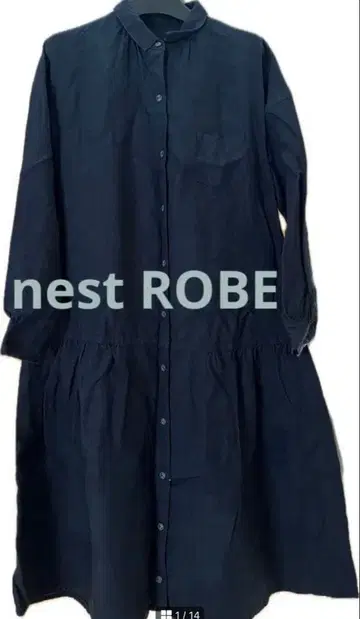 nest Robe 네스트로브 긴팔 셔츠 원피스 티어드 네이비