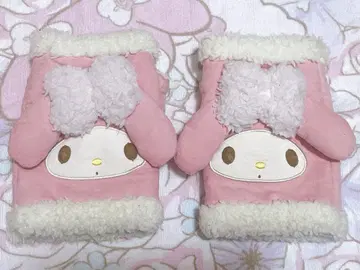 마이멜로디 페이스 무스탕 장갑 그로브 핑크 헤이세이 레트로 당시