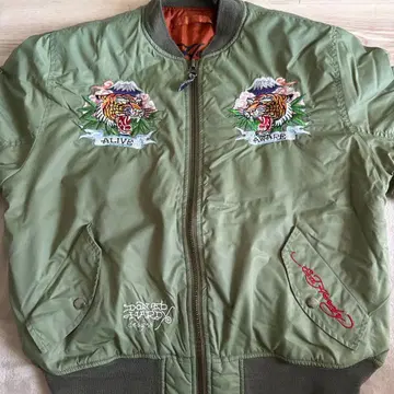 Ed Hardy MA-1 플라이트 자켓 자수 스컬 호랑이