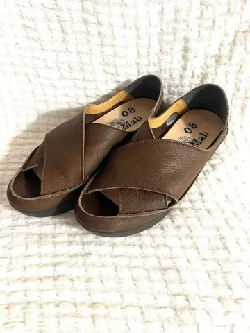 08Mab 가죽 샌들 신발 L 사이즈 24.5cm
