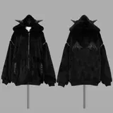 Dimmoire Evil Cat Hooded Zip-up Black | Bunjang Global