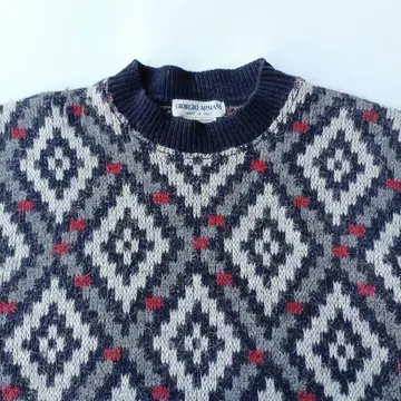 80s GIORGIO ARMANI 올 패턴 울 니트