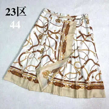 23구 실크 터치 스카프 패턴 벨트 랩 스커트 빅 사이즈 44