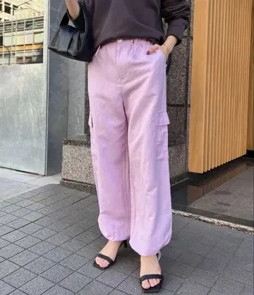 제나 에스파스 멜베유 파라슈트 린넨 팬츠 퍼플