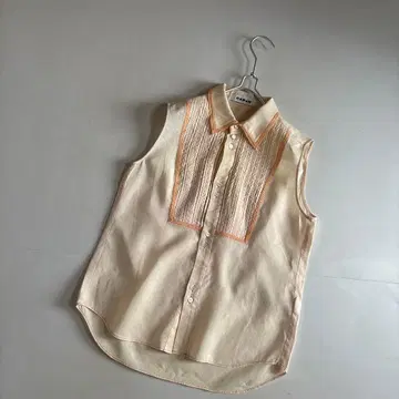 CABan 린넨 샴브레이 슬리브리스 보텀 셔츠