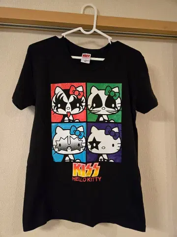KISS x Hello Kitty 콜라보 T셔츠 블랙