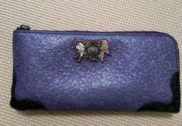 ANNA SUI 장지갑 퍼플 버터플라이 모티브 귀멸의 칼날 코쵸우 시노부