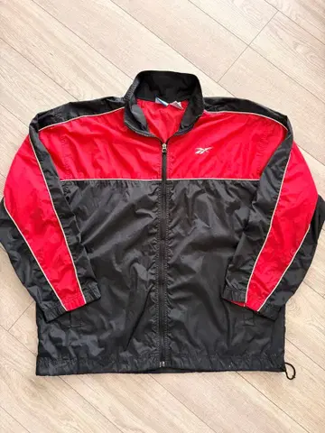 Reebok 리복 나일론 자켓 L 빨검 빅 로고 자수 로고