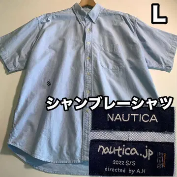 NAUTICA 2022ss 하세가와 아키오 반팔 셔츠 샴브레이 셔츠 L