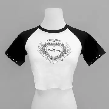 Dimmoire rhinestone heartcore mini tee | 반팔 티셔츠 | 번개장터