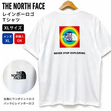 THE NORTH FACE 레인보우 로고T셔츠 XL 화이트