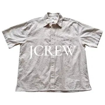 90s J.CREW 시어서커 오픈 카라 반팔 셔츠